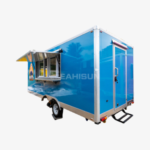 Remorque alimentaire carr&eacute;e bleue-5,5 m