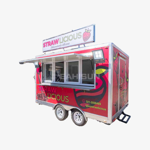 Roze Vierkante Voedselaanhangwagen-3,5m