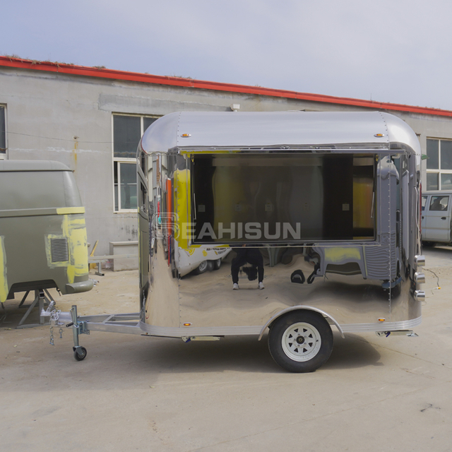 Roestvrijstalen Airstream Voedselaanhangwagen-2,5m