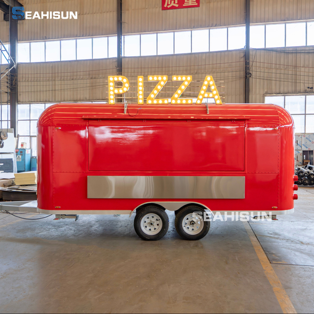 Fornecedor da China Padr&atilde;o de alta qualidade Burger BBQ Pizza Fast Food Van Food Trailer Caminh&atilde;o de comida m&oacute;vel para venda