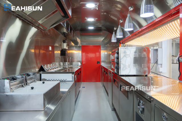 Трейлер с гамбургером и картошкой фри в стиле SEAHISUN Red Airstream