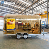 Kedai Kopi Bergerak Hamburger Stainless Steel Dapur Jalanan Trailer Makanan Truk Makanan Es Krim Dengan Dapur Lengkap