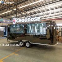 뜨거운 판매 검은 스테인레스 스틸 모바일 식품 트럭