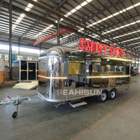 Tilpasset mobil gatekj&oslash;kken Kaffe Snack Is P&oslash;lse Rustfritt st&aring;l Reisekj&oslash;kken Airstream Food Truck Trailer med utstyr til salgs