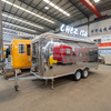 مقطورة طعام متنقلة بمرآة مصنوعة من الفولاذ المقاوم للصدأ طراز Airstream