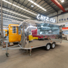 مقطورة طعام متنقلة بمرآة مصنوعة من الفولاذ المقاوم للصدأ طراز Airstream